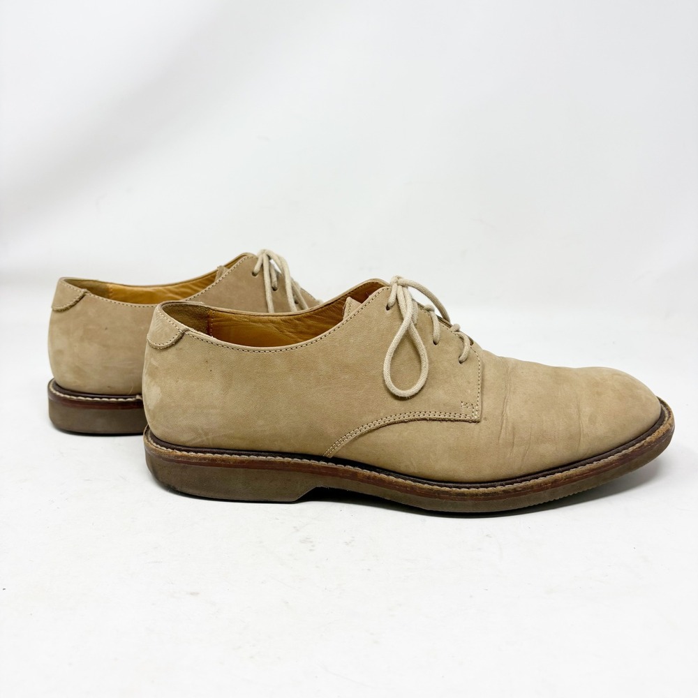 Johnston & Murphy Tan Nubuck Leather Plain Toe Derby Shoes Mens Size 9M Preppy - Picture 3 of 13